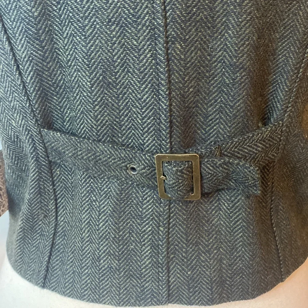 NWT Casual Faux Fur & Tweed 3 Button Vest Size Small